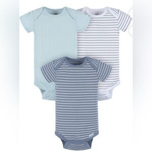 Gerber Boys’ Charming Striped and Solid Bodysuit Trio! NEW! Size 24 months.